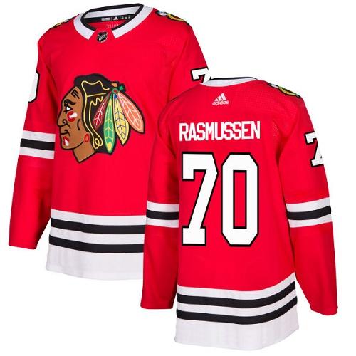 Adidas Men Chicago Blackhawks 70 Dennis Rasmussen Red Home Authentic Stitched NHL Jersey